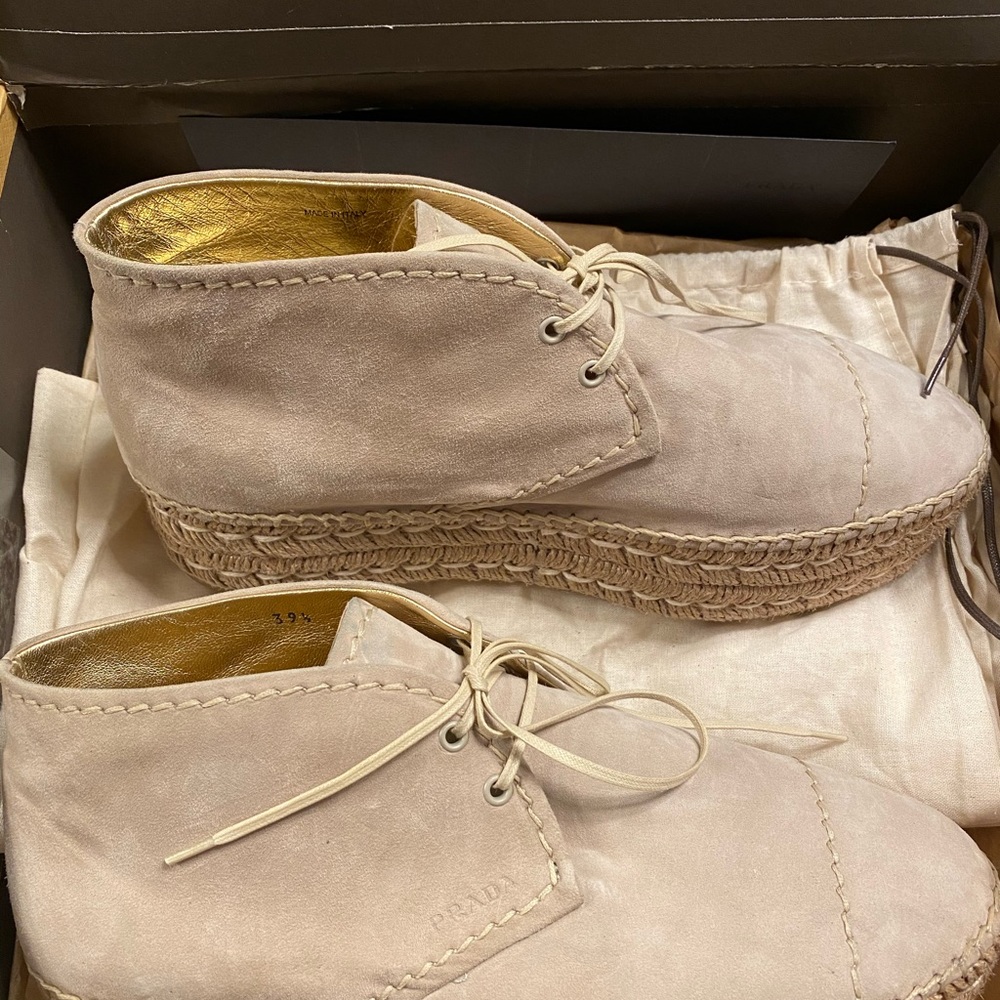 PRADA Suede Espadrille Chukka Boots Size 39.5 - Picture 4 of 14